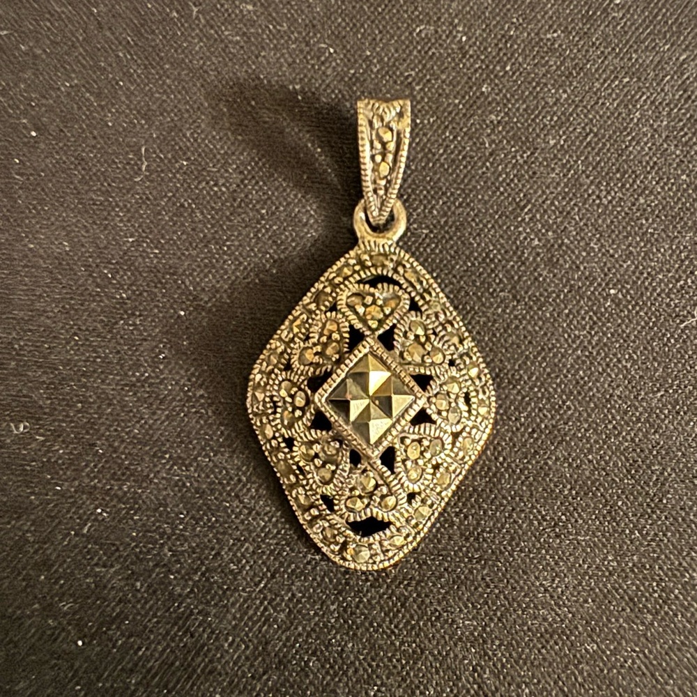 Elegant Victorian Marcasite Pendant